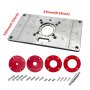 Router Table Insert Plate Table Aluminium Alloy Woodworking Benches Router Plate Wood Tools With 4 Rings And Table Saws For Multifunctional Wood Plate Machine Engraving