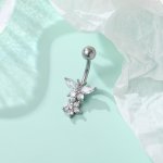 1PC MINI Butterfly Pendant Belly Button Ring Inlaid Shiny Zirconia Elegant Navel Nail Body Piercing Jewelry