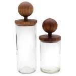 Recycled Storage Glass Jars - Clear Short Lid Option - A