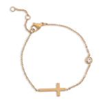 Goldair Gold Cross & Stone Bracelet