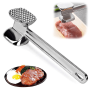 Meat Tenderizer Hammer Stainless Steel Steak Metal Mallet Kitchen Tool Heavy Duty Durable Double-sided For Tenderizing Steak Beef Meat