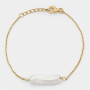 Goldair Gold Plated Sterling Silver Baroque Freshwater Pearl Station Womens Bracelet