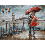 Oil Painting Lovers On The Pier