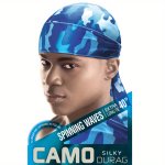 Camo Silky Spinning Waves Durag For Men Men's Hair Accessories Turban Print Headwear Headband