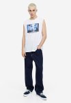 Relaxed Fit Cotton Sleeveless Top - White santa Monica