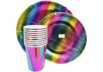 Reflective Rainbow Round Paperplate Set 30PC
