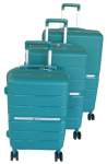 Smte 3-PIECE Ppluggageteal Hard-shell Spinner Wheels Telescopic Handle &tsalock With Keychain