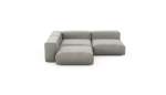 Three Module Corner Sofa - Velvet - Light Grey - 241CM X 241CM
