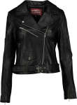 Women's Donna Leather Biker Jacket - - XS