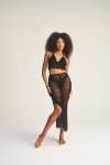 Crochet Midi Skirt - Black - One Size