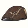 1pc Men's Warm Fashion Simple Outdoor Beret Solid Color With Skull Detail Newsboy Cap