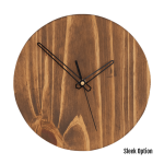 Quinn Wall Clock In Pine - 250MM Dia Mid Brown Sleek Black Second Hand