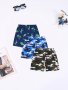 3pcs Boy's Dinosaur Camouflage Print Shorts 100.00% Cotton Comfy Pants For Daily Wearing