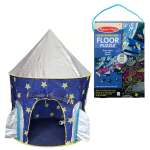 Astronaut Rocket Tent And Melissa & Doug Space Glow Floor Puzzle