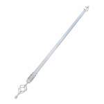 Smte Expandable Curtain Single Rod With Twisted Cage Finial 5M White With Keychain