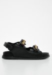 Ellis Chunky Chain Detail Slingback Sandal - Black