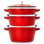Staub Cherry Cast Iron Stackable Cookware Set 4 Piece