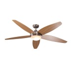 Lancer Ceiling Fan With Light Satin Chrome Wood - Satin Chrome
