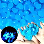 100PCS Glow-in-the-dark Pebbles - Luminous Resin Stones For Gardens Pathways Indoor Plants & Aquariums