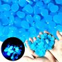 100pcs Glow-in-the-Dark Pebbles - Luminous Resin Stones For Gardens Pathways Indoor Plants & Aquariums
