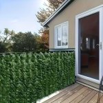 Uv-resistant Artificial Ivy Privacy Screen - Faux Leaf Wall Panel For Outdoor Garden & Balcony Decor Easy Hang