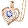June Birthstone Pendant Necklace Gemstone Heart Alexandrite Gold Jewellery