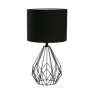 - Emmett Black Metal Wire Base - Black Fabric Shade