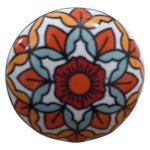 Colourful Ceramic Cabinet Knob Mandala 6CM