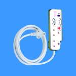 4 Way Extension Lead With 1X Type C + 1X USB 4M - White