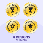 Large Principal Award Labels - 40 Gold Stickers - Afrikaans