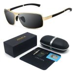 JOLITA-2490 Men Square Frame Polarized Sunglasses Uv Protection With Case