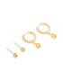 Goldair Gold Plated Brass Citrine Cubic Zirconia November Birthstone Earrings 2-PACK