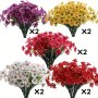 10 Bundles Of Outdoor Artificial Flowers Uv Resistant No Fade Fake Violet Flowers For Indoor Outside Hanging Plants Garden Patio Porch Window Box Home