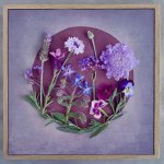 Secret Garden Lilac Art Print - 100 X 100CM Framed Canvas With Natural Wood Frame