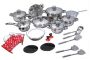Silver Carbon Steel Stainless Steel 27 Piece Cookware Set