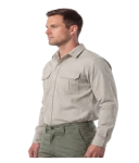 Vulcan Mens Country Ripstop Ls Shirt Stone Med