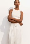 Cropped Microfibre Vest Top - Cream