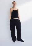Muslin Pull-on Trousers - Black