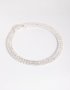 Silver Cubic Zirconia Layered Cup Chain Tennis Bracelet