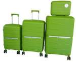 Smte Unbreakable Travel Luggage 4 Piece Suitcases Spinner Green With Keychain