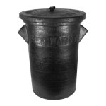 Refuse Bin & Lid 85LT Black