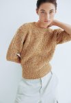 Rib-knit Top - Dark Beige Marl