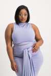 Hazel High Neck Crop Top- Persian Violet - 2XL
