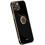 Gold Electroplate Phone Case With Ring Holder For Iphone 15 Plus