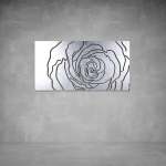 Rose Wall Art - 1040 X 535 X 20 Matt Silver Outdoor With Leds
