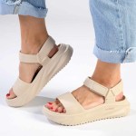 Cloudnine Velcro Tie Sandals - Sand - 7