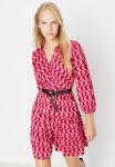 Print Wrap Dress - Plum