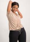 Ruche Detail Active Top - Beige - L