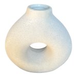 Large Ceramic Vase - White Hollow Thick Doughnut