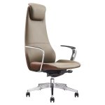 Luxury Mid-back Executive Leather Office Chair - Khaki